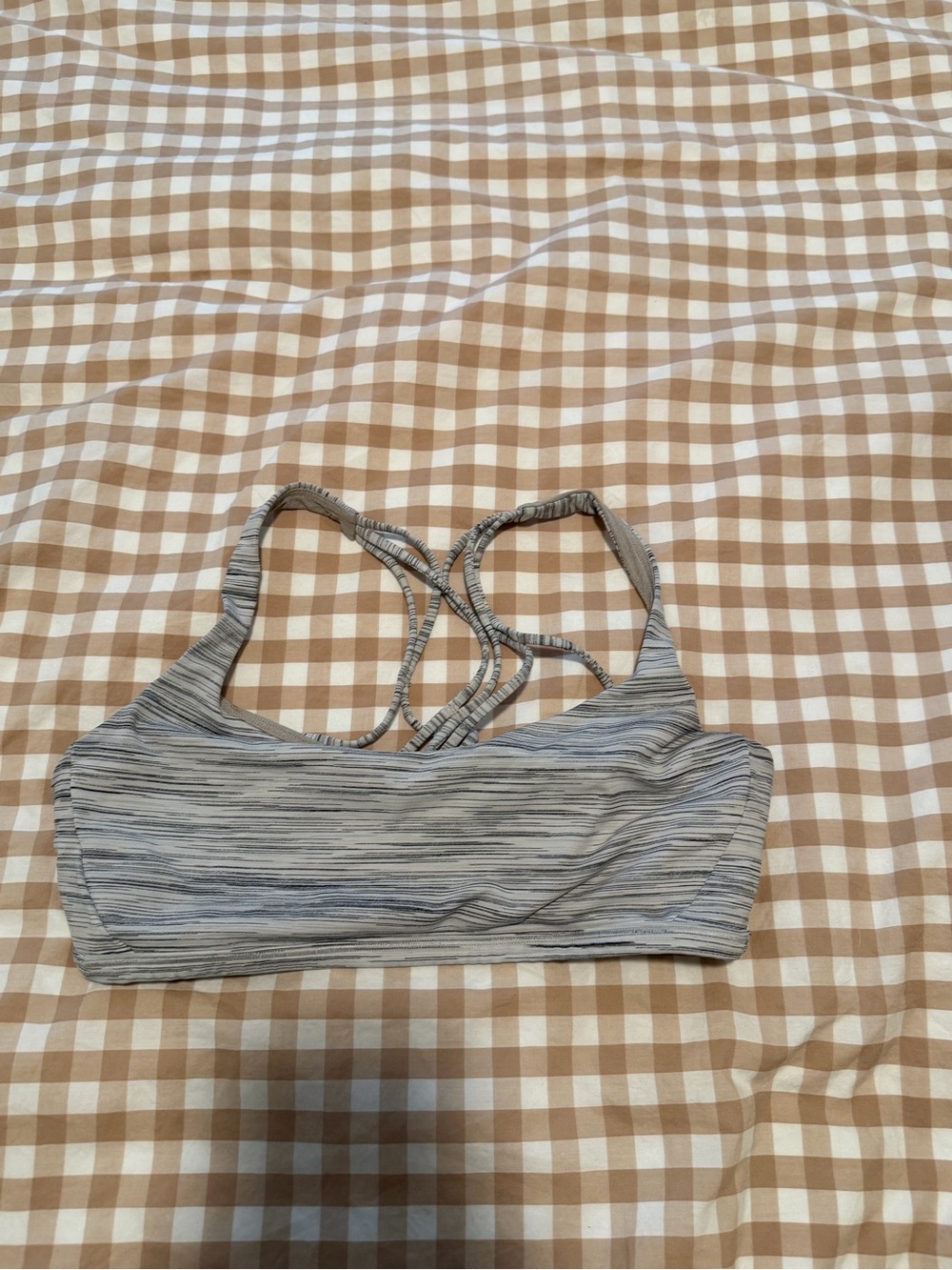 lululemon athletica Heathered Gray Strappy Sports Bra